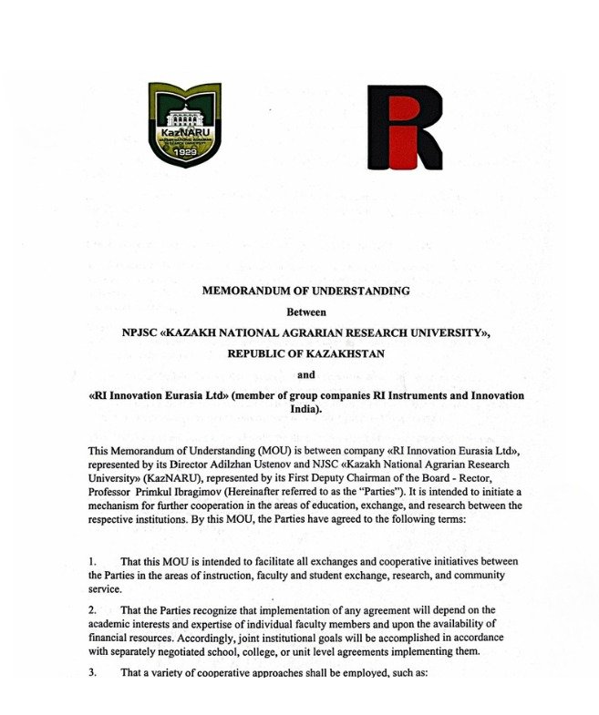 MoU with KazNaru, Eurasia