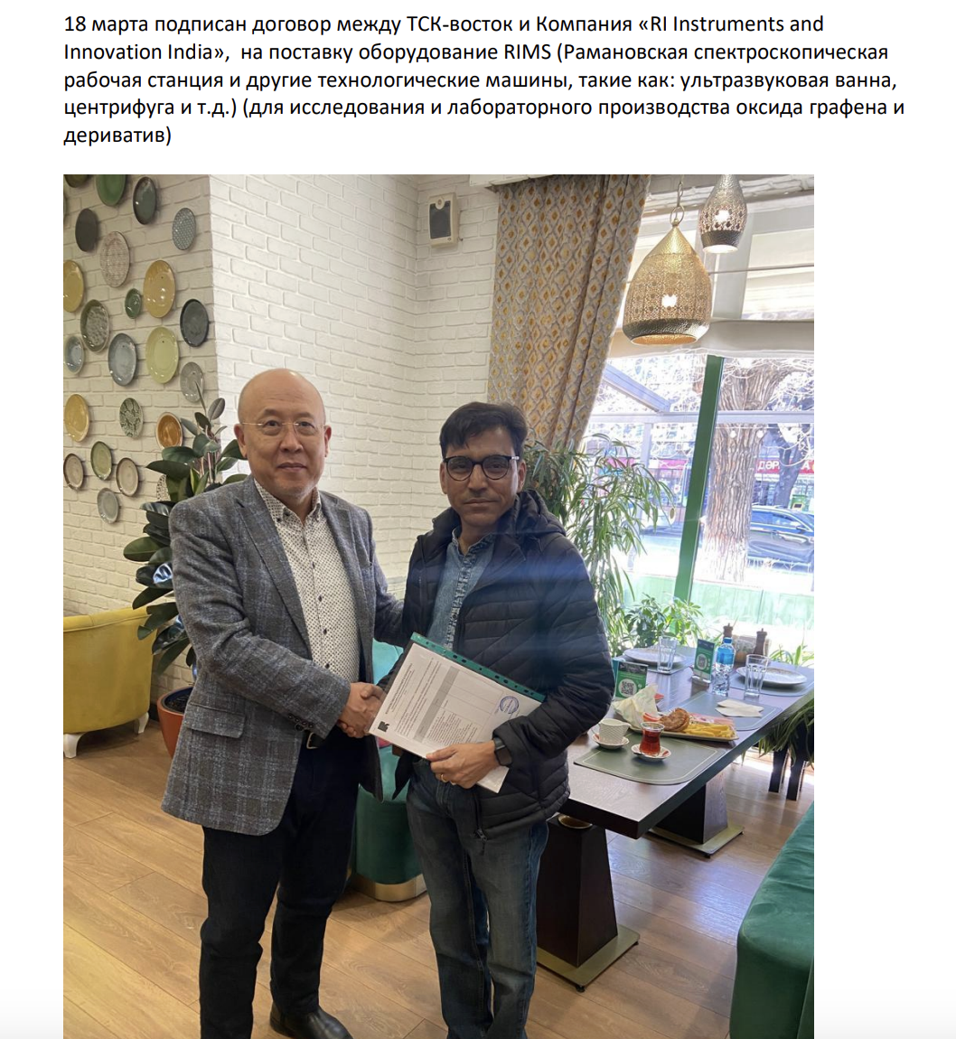 Collaborated with TSK Vostok, Eurasia and Signed R&D MoU in Almaty